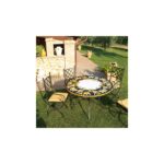 Decorated stone table - TCL / 22-A-GRAPES&LEMONS