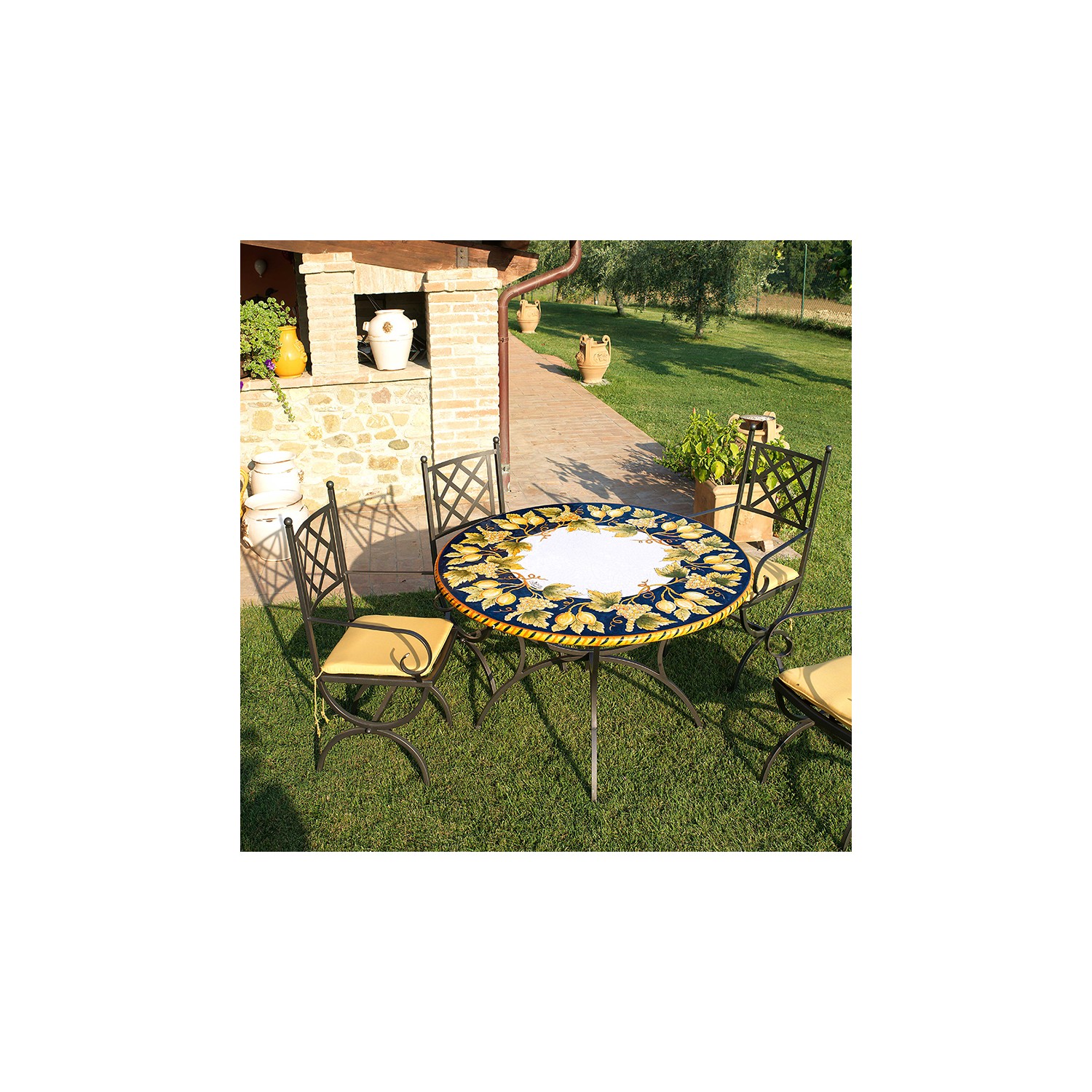 product-1-1 Decorated stone table - TCL / 22-A-GRAPES&LEMONS - Image 1
